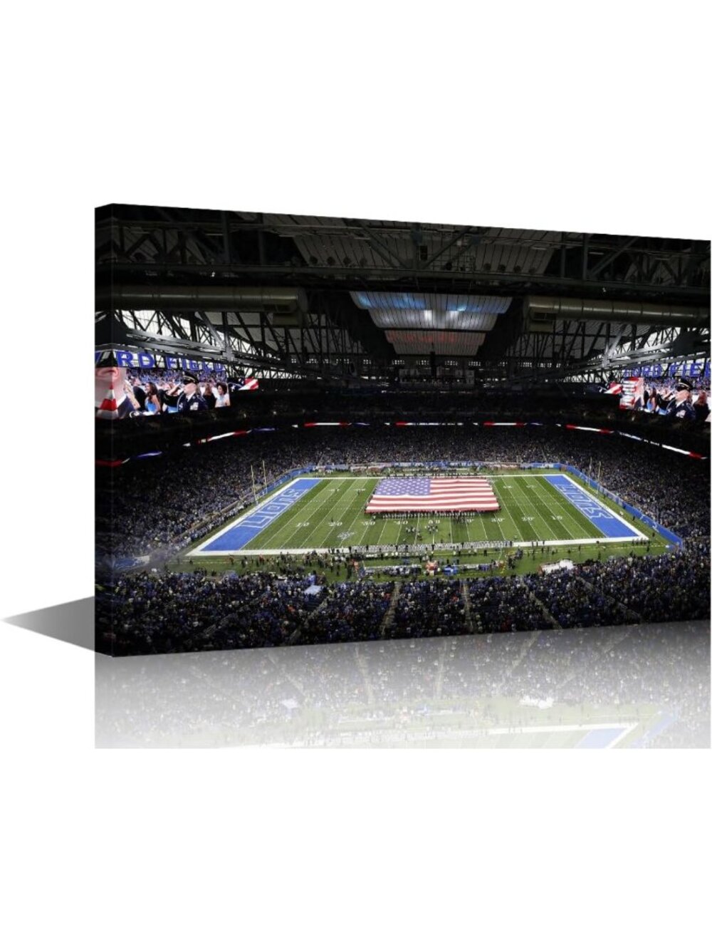 Modern Canvas Wall Art - Detroit Football Stadium Decor for Living Room & Boys